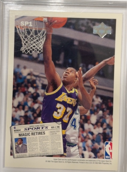 1992-93 Upper Deck #SP1 Magic Johnson Larry Bird Retirement — front