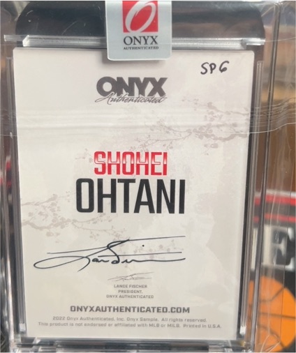 2022 Onyx Authenticated SP6 Shohei Ohtani — front