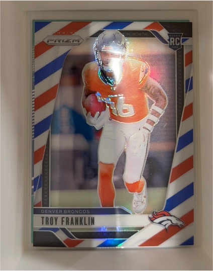 2024 Panini Prizm #393 Troy Franklin Red White and Blue Prizm Rookie — front
