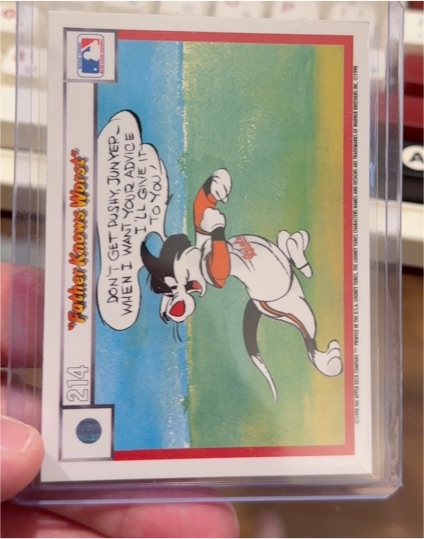 1990 Upper Deck Looney Tunes #214 Sylvester J. Cat Father Knows Worst — front