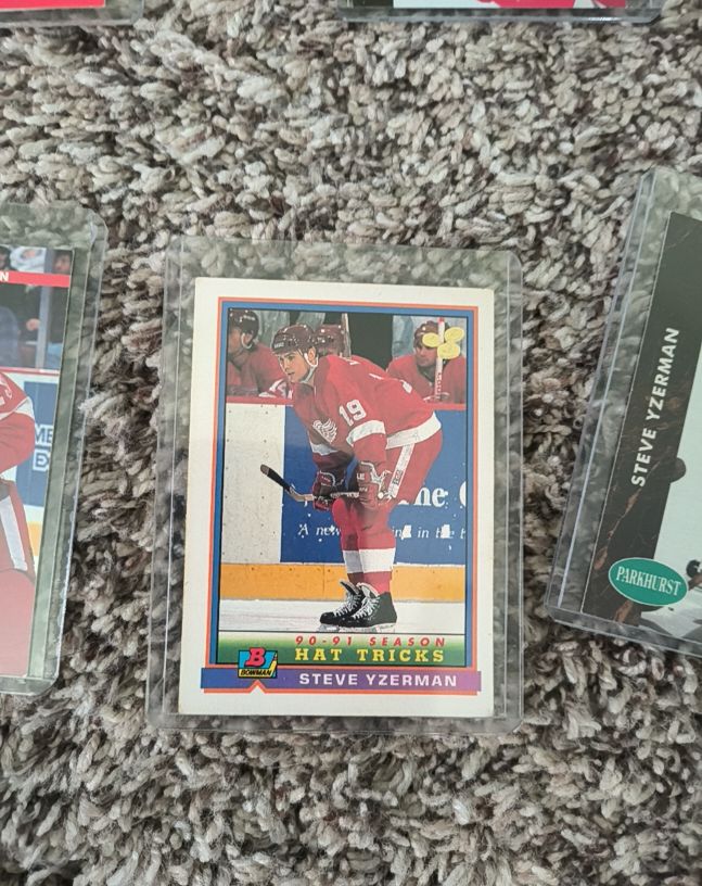 1991-92 Bowman #41 Steve Yzerman Hat Tricks — front