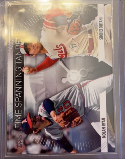 2023 Topps Update Series #TS-20 Time Spanning Tandems Shohei Ohtani / Nolan Ryan — front
