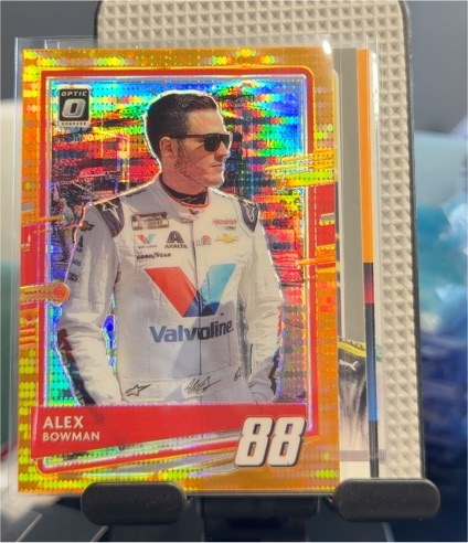 2021 Donruss Optic #18 Alex Bowman Orange Pulsar Prizm NASCAR — front