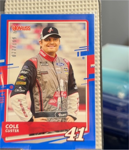 2021 Donruss Racing #77 Cole Custer Blue Parallel — front