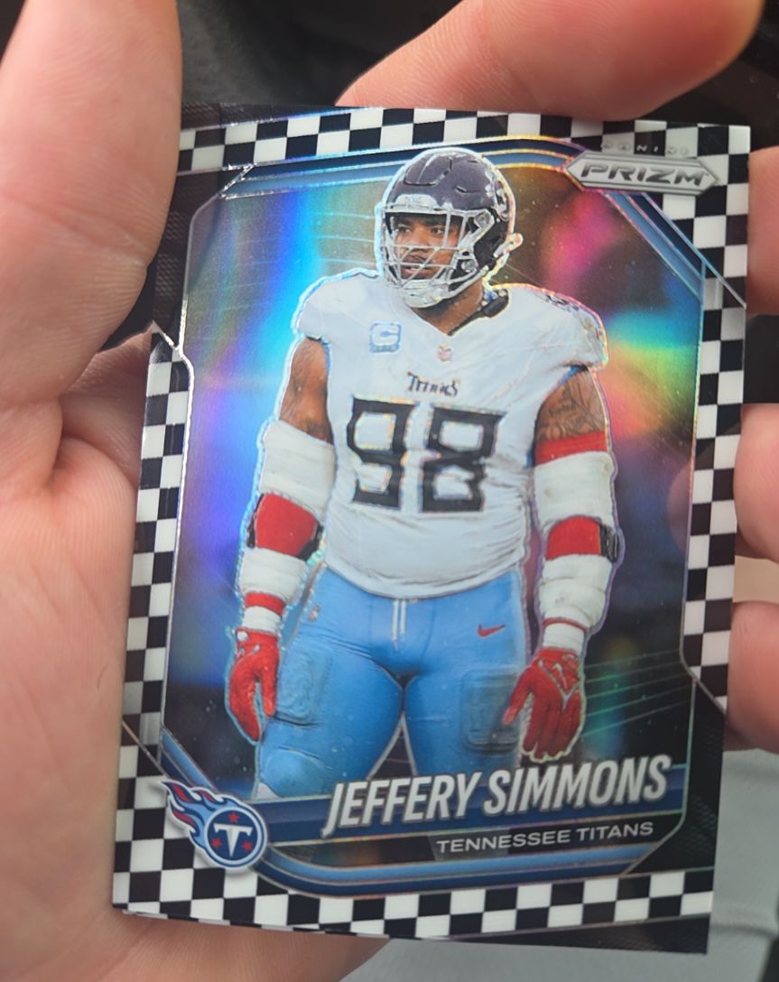 2024 Panini Prizm #282 Jeffery Simmons Black & White Checker Prizm — front