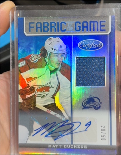 2012-13 Panini Certified Fabric of the Game #29 Matt Duchene — front