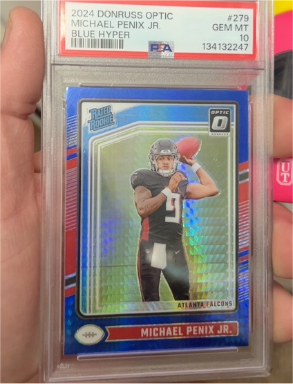 2024 Panini Donruss Optic #279 Michael Penix Jr. Blue Hyper — front