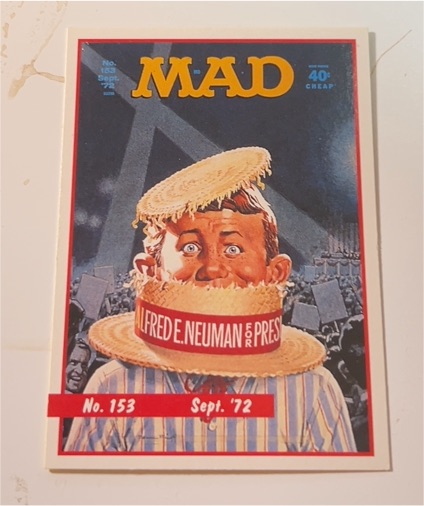 1992 Lime Rock Mad Magazine Trading Card #153 Alfred E. Neuman Sept 72 — front