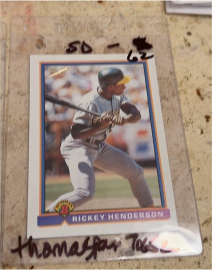 1991 Bowman #371 Rickey Henderson — front