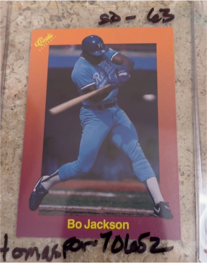 1989 Classic #122 Bo Jackson — front