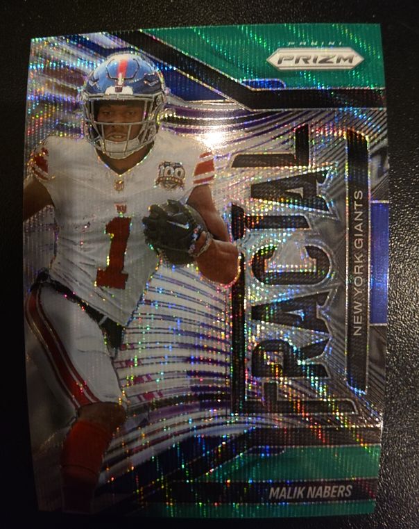 2025 Panini Prizm #3 Malik Nabers Fractal Green Wave Prizm — front