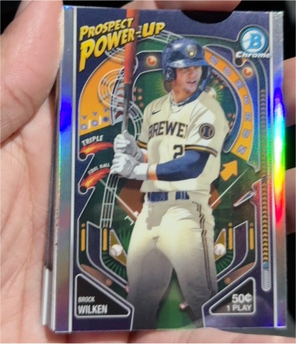 2024 Bowman Chrome #PP-7 Brock Wilken Prospect Power-Up Milwaukee Brewers — front
