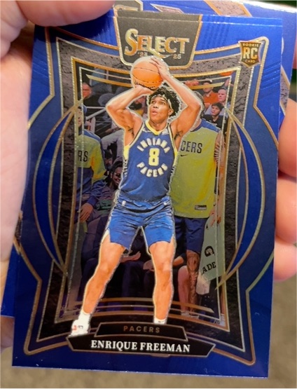 2024-25 Panini Select #80 Enrique Freeman Concourse Blue Rookie Indiana Pacers — front