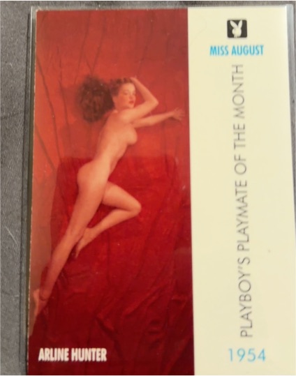 1996 Playboy Centerfold Collector Card August #3 Arline Hunter — front