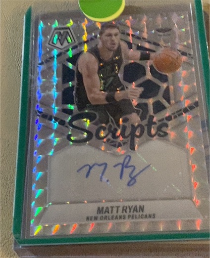 2023-24 Panini Mosaic #MS-RYA Matt Ryan Scripts Silver Prizm Autograph — front