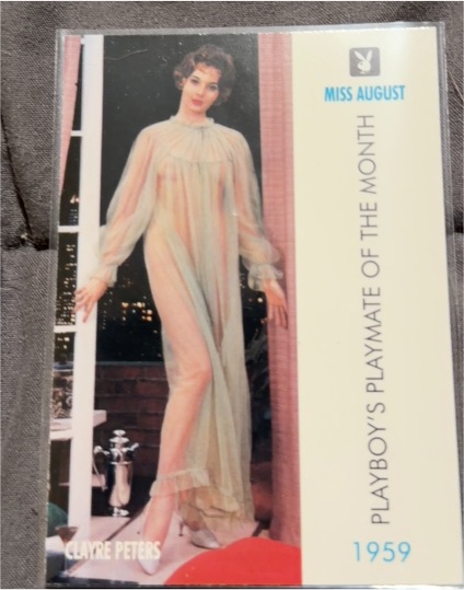 1996 Playboy Centerfold Collector Card August #18 Clayre Peters — front