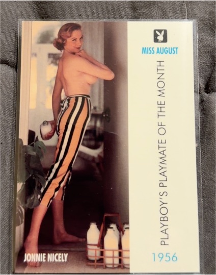 1996 Playboy Centerfold Collector Card August #9 Jonnie Nicely — front