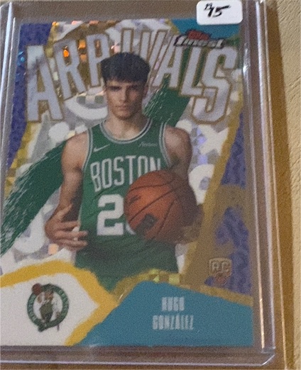 2025-26 Topps Finest #A-28 Hugo Gonzalez Arrivals Boston Celtics — front