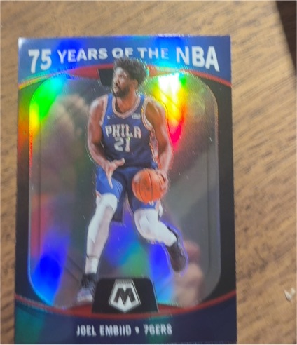 2021-22 Panini Mosaic 75 Years of the NBA #80 Joel Embiid — front
