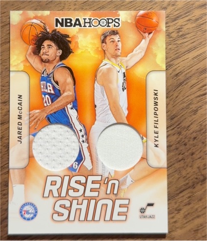 2024-25 Panini NBA Hoops #RSD-KJD Jared McCain/Kyle Filipowski Rise N Shine Dual Patch — front