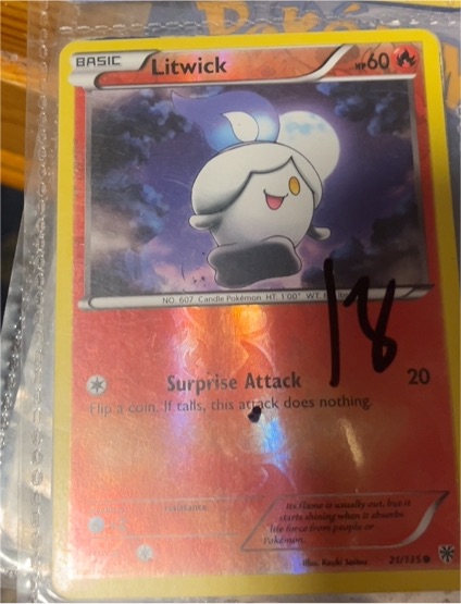2012 Pokémon Black & White Plasma Storm #21 Litwick — front