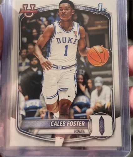 2025 Bowman Basketball Prospects 1st Bowman #BPP-100 Caleb Foster — front