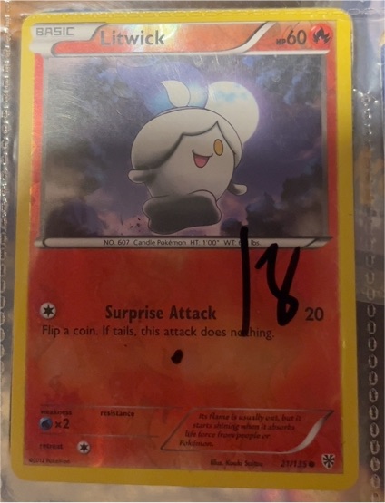 2012 Pokémon Black & White Plasma Storm #21 Litwick — front
