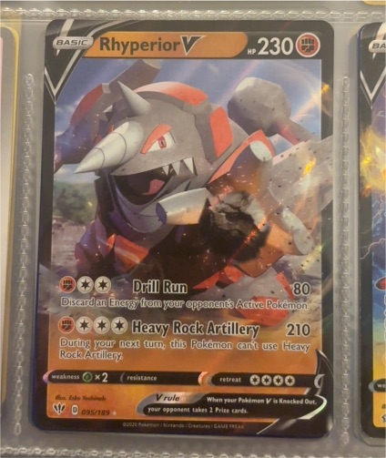 2020 Pokémon Darkness Ablaze #95 Rhyperior V — front