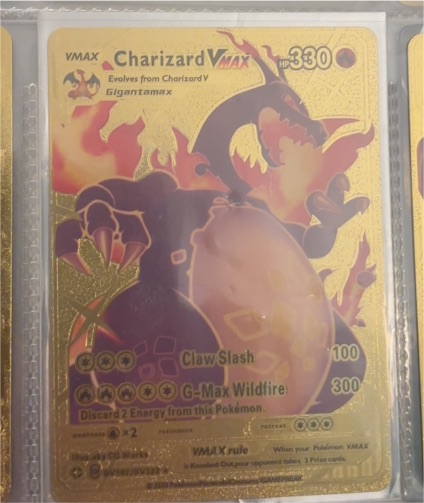 2020 Pokémon Sword & Shield Shiny Vault #SV107/SV122 Charizard VMAX Gold Metal — front