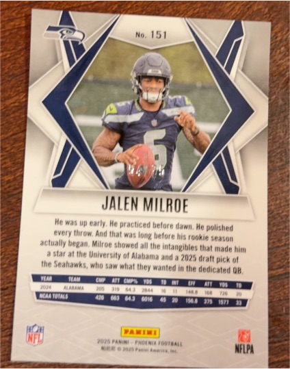 2025 Panini Phoenix #151 Jalen Milroe — front