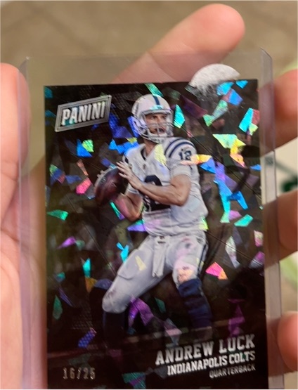 2015 Panini Father's Day #8 Andrew Luck Cracked Ice — front