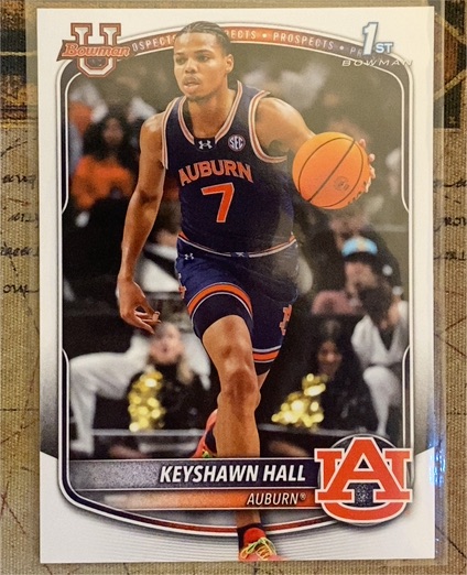 2025-26 Bowman Basketball Prospects 1st Bowman #BPP-60 Keyshawn Hall — front