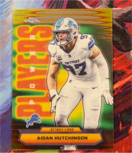 2025 Topps Chrome Football Power Players Refractor #PP-38 Aidan Hutchinson — front