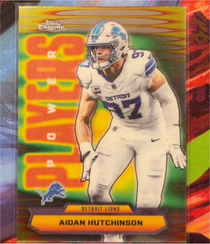 2025 Topps Chrome Football Power Players Refractor #PP-38 Aidan Hutchinson — front