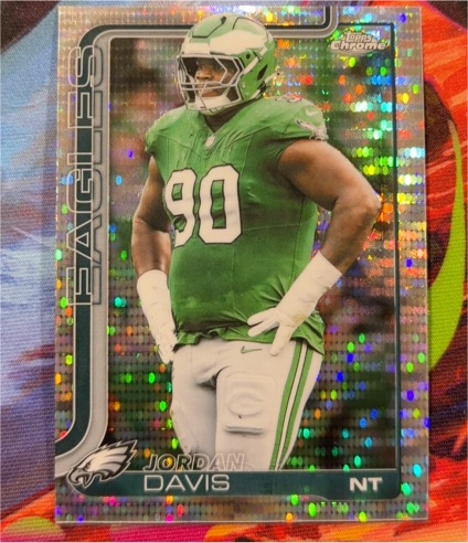 2025 Topps Chrome #249 Jordan Davis Pulsar Refractor — front