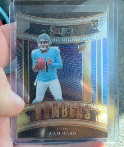 2025 Panini Select #24 Cam Ward Numbers Titans Rookie Insert — front