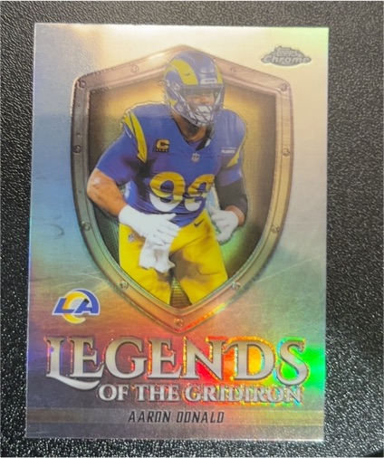 2025 Topps Chrome #LOG-40 Aaron Donald Legends of the Gridiron Refractor — front