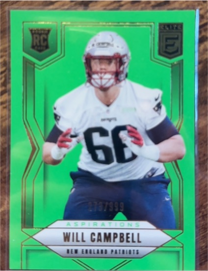 2025 Panini Donruss Elite #126 Will Campbell Aspirations Lime Green /999 — front
