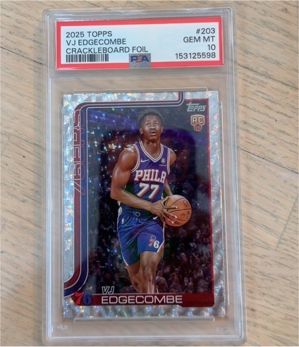 2025 Topps #203 VJ Edgecombe Crackleboard Foil — front