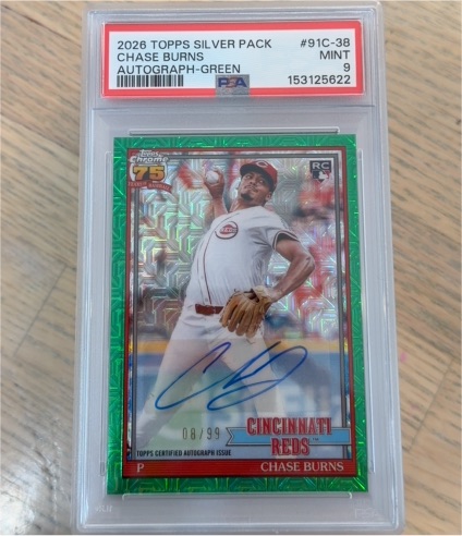 2026 Topps Silver Pack #91C-38 Chase Burns — front