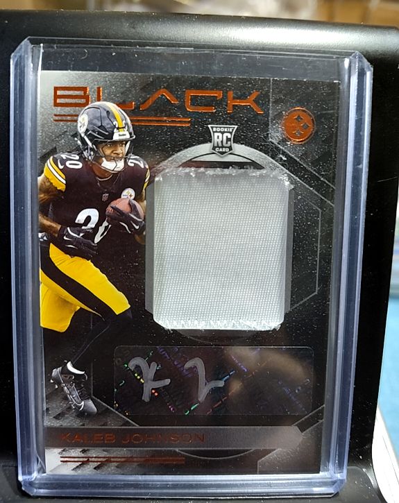 2025 Panini Black #RKPA-KJN Kaleb Johnson Rookie Patch Auto — front