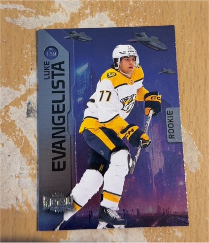 2023-24 Skybox Metal Universe #159 Luke Evangelista RC Nashville Predators — front