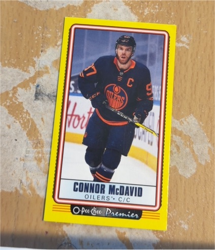 2021-22 O-Pee-Chee Premier Tallboys #P-1 Connor McDavid — front