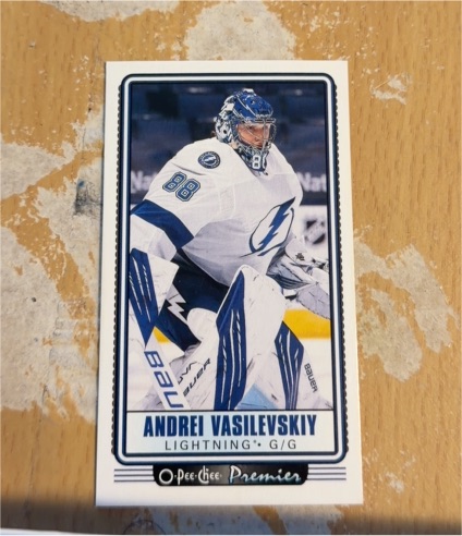 2021-22 O-Pee-Chee Premier Tallboys #P-14 Andrei Vasilevskiy — front