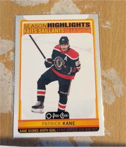 2021-22 O-Pee-Chee #592 Patrick Kane Season Highlights — front