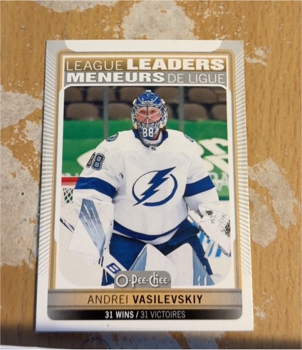 2021-22 O-Pee-Chee #589 Andrei Vasilevskiy League Leaders — front
