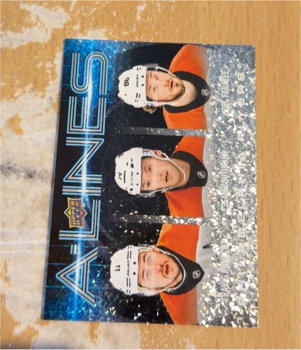 2024-25 Upper Deck Series 1 A-Lines #AL-22 Travis Konecny Sean Couturier Joel Farabee Flyers — front