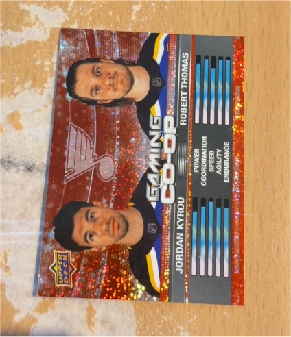 2024-25 Upper Deck Series 1 #CGO-15 Jordan Kyrou & Robert Thomas Gaming Co-Op — front