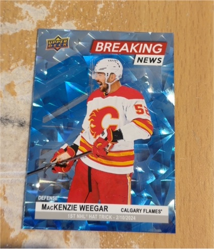 2024-25 Upper Deck Series 1 Breaking News #BN-14 MacKenzie Weegar — front