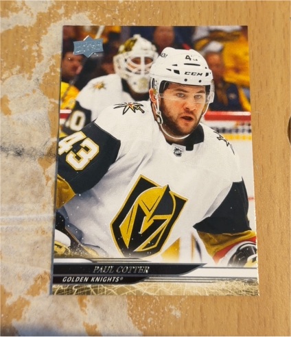 2024-25 Upper Deck #186 Paul Cotter Vegas Golden Knights — front